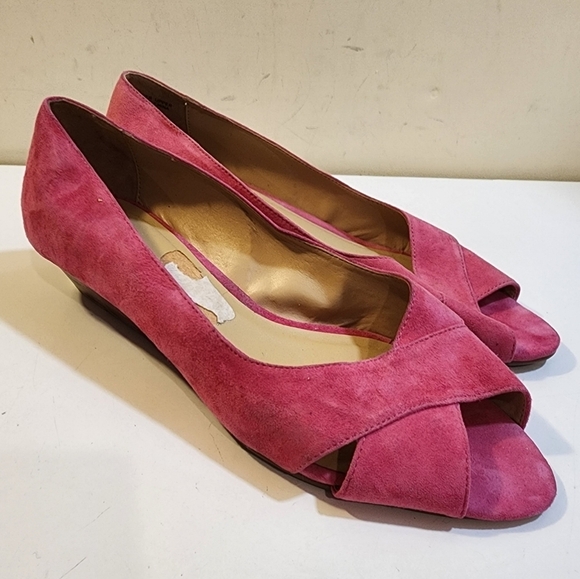 TALBOTS Pink Leather upper suede Open Toe  shoes size 10× - Picture 8 of 15
